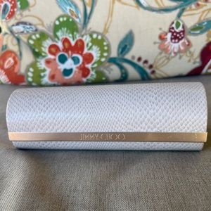 AUTHENIC Jimmy Choo Faux White Snake Skin Sunglasses / Eyeglasses Case